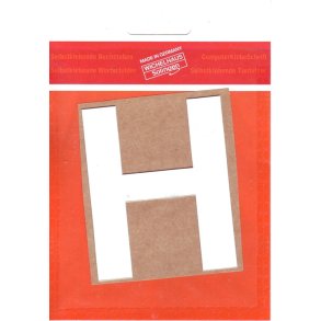 H selvklbende bogstav HVID