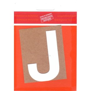 J selvklbende bogstav HVID