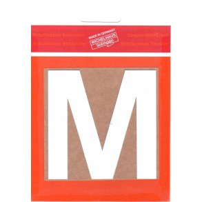 M selvklbende bogstav HVID