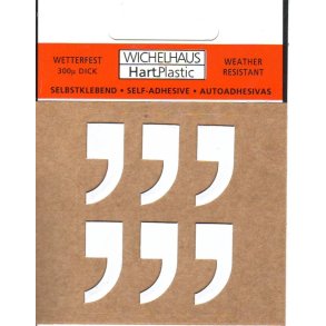 Komma -  selvklbende bogstav HVID