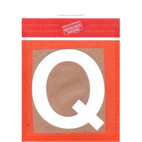 Q selvklbende bogstav HVID