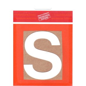 S selvklbende bogstav HVID