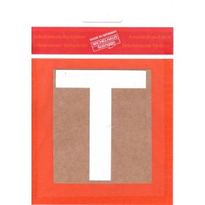 T selvklbende bogstav HVID