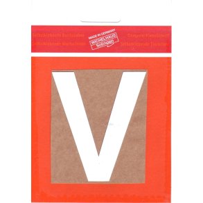 V selvklbende bogstav HVID