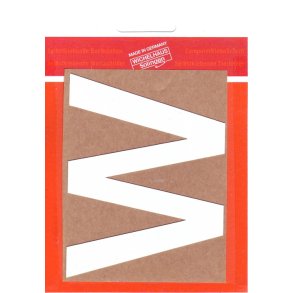 W selvklbende bogstav HVID