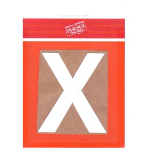 X selvklbende bogstav HVID