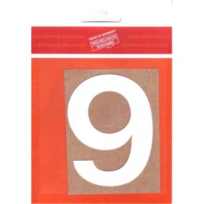9 - selvklbende tal HVID 80 mm