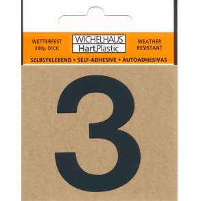 3- selvklbende tal  SORT 30 mm