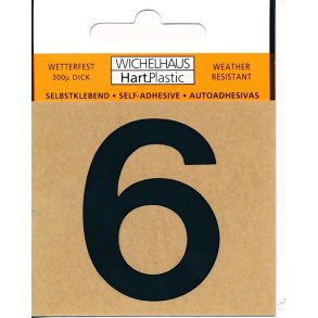 6- selvklbende tal  SORT 30 mm