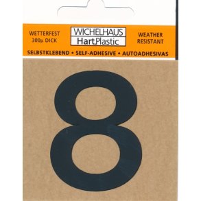 8- selvklbende tal  SORT 30 mm