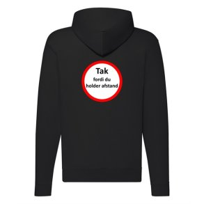 Hoodie med tryk - tak fordi du holder afstand