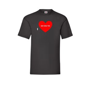 T-shirts med giv dig tid - r�dt hjerte