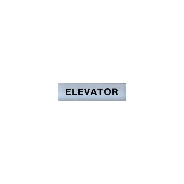 ELEVATOR -  selvklbende skilt i aluminium  4,5x16,5  mm