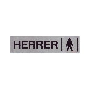 HERRER + SYMBOL-  selvkl�bende skilt i aluminium  4,5x16,5  mm
