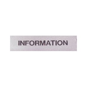 INFORMATION  selvkl�bende skilt i aluminium  4,5x16,5  mm