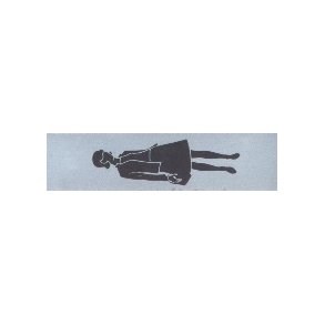 DAMESYMBOL -  selvklbende skilt i aluminium 20x80  mm