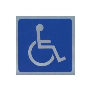 HANDICAP -  selvklbende skilt i aluminium 14x14  mm
