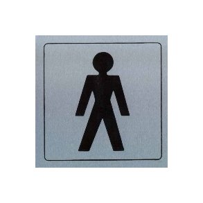 HERRESYMBOL -  selvklbende skilt i aluminium 14x14  mm