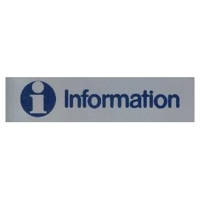 Information + symbol - 40x160 mm hrd plast selvklbende