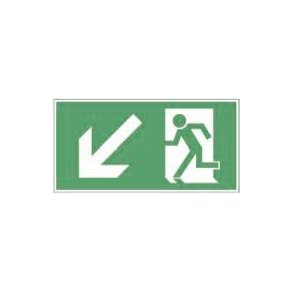 Ndudgasngsskilte - grnt - skrt ned til venstre