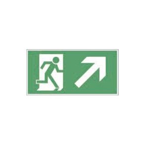 Flugtvejsskilt - grn pil op hjre  