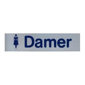 Damer + symbol - 40x160 mm hrd plast selvklbende