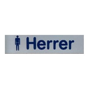 Herrer + symbol - 40x160 mm hrd plast selvklbende